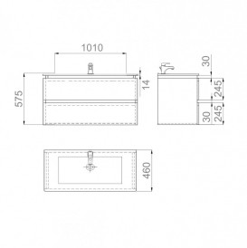 Тумба подвесная Sanwerk Foreva Air 101х46 см с раковиной Клеа белый MV0000804