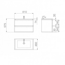 Тумба подвесная Sanwerk Foreva Air 81х46 см с раковиной Клеа белый MV0000803