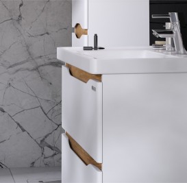 Тумба підвісна Sanwerk Liga Air 80х44 см з раковиною Канте білий/мессіна MV0000646