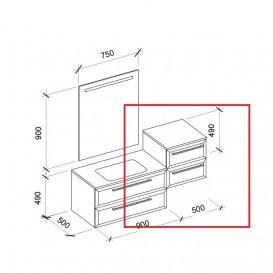 Тумба приставна Marsan Aurore 500 МДФ баклажан Aurore500баклажан