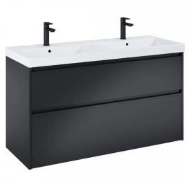 Тумба с двойной раковиной Roca Gap Pro 120х46 см ДСП черный матовый A852065532