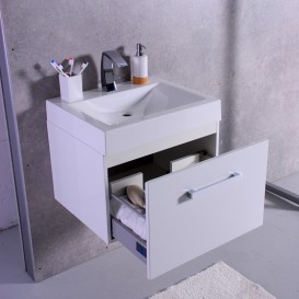 Тумба подвесная Буль-Буль Santa Cruz 800х500х608 с раковиной Lilly 600 и столешницей Santa Cruz (Santa Cruz + 4206101) + стільниця