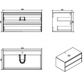 Тумба з раковиною Devit City 100х50х3 см МДФ/ДСП білий глянець 0022160W