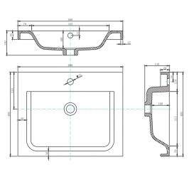 Тумба с раковиной Devit City 59.4х47.6 см МДФ/ДСП белый глянец 0020160W
