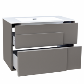 Тумба з раковиною Devit City 79.4х47.6 см МДФ/ДСП сірий глянець 0021160G
