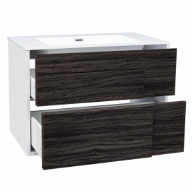 Тумба с раковиной Devit City 79.4х47.6 см МДФ/ДСП белый/орех 0021160WW