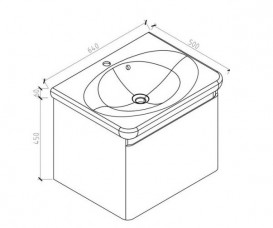 Тумба з раковиною Devit Fly 64х50 см МДФ білий глянець 0020120W