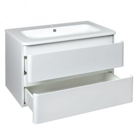 Тумба с раковиной Devit Fly 80х48см МДФ белый глянец 0021120W