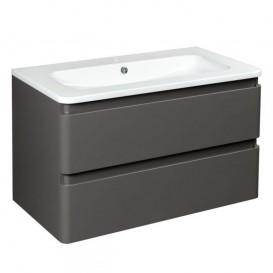 Тумба с раковиной Devit Fly 80х48см МДФ серый 0021120G