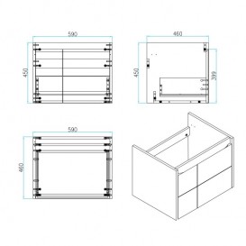Тумба з раковиною Devit Laguna 59Х45 см МДФ/ДСП антрацит 0020110A