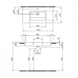 Тумба с раковиной Devit Laguna 99х45 см МДФ/ДСП белый 0022110W
