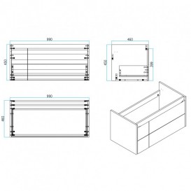 Тумба с раковиной Devit Laguna 99х45 см МДФ/ДСП антрацит 0022110A