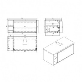 Тумба с раковиной Devit UP 100.5х46.2 см МДФ/ДСП светлый дуб с раковиной черный матовый 0122120L