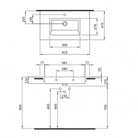 Тумба с раковиной Devit UP 79х46 см МДФ/ДСП белый 0W21120W