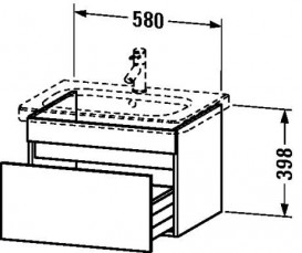 Тумба с раковиной Duravit DuraStyle 58х44,8 см ДСП белый DS006002222