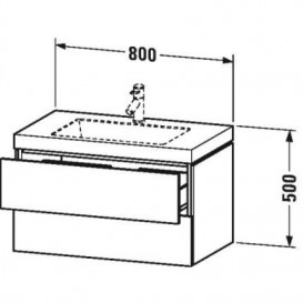 Тумба с раковиной Duravit L-Cube 80х48 см ДСП темный каштан LC6927O5353