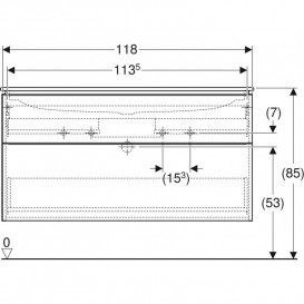 Тумба з раковиною Geberit iCon Set 120x63x48 см ДСП дуб/ручка матова лава 502.338.JH.1