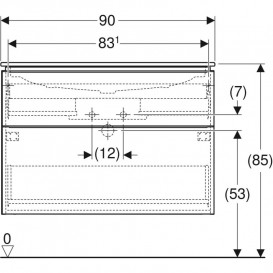 Тумба с раковиной Geberit iCon Set 90x63x48 см ДСП лава матовый 502.337.JK.1