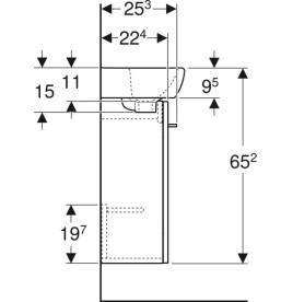 Тумба с раковиной Geberit Selnova Square 36х28 см ДСП белый глянцевый 502.742.00.1