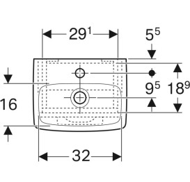 Тумба з раковиною Geberit Selnova Square 36х28 см ДСП лава 502.743.00.1