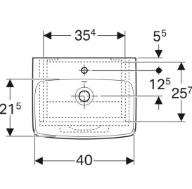 Тумба с раковиной Geberit Selnova Square 45х35 см ДСП лава 502.747.00.1