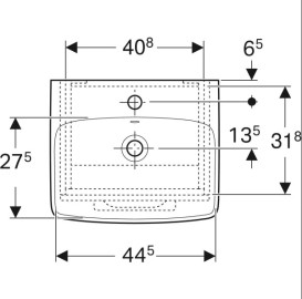 Тумба с раковиной Geberit Selnova Square 50х42 см ДСП орех темный 502.752.00.1