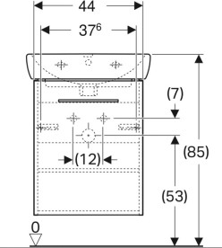 Тумба с раковиной Geberit Selnova Square 50х42 см ДСП орех темный 502.752.00.1