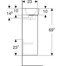 Тумба з раковиною Geberit Selnova Square 36х25 см ДСП пісочно-сірий матовий 504.130.DB.1