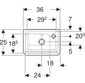Тумба с раковиной Geberit Selnova Square 36х25 см ДСП лава матовая 504.130.JK.1