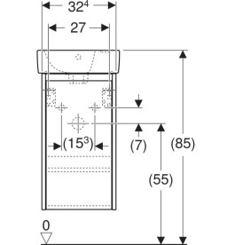 Тумба с раковиной Geberit Selnova Square 36х25 см ДСП лава матовая 504.130.JK.1