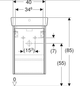 Тумба с раковиной Geberit Selnova Square 45х34 см ДСП белый матовый 504.131.00.1