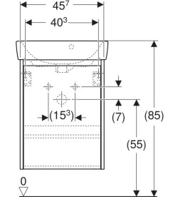 Тумба с раковиной Geberit Selnova Square 50х38 см ДСП песочно-серый матовый 504.132.DB.1