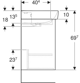 Тумба с раковиной Geberit Selnova Square 55х44 см ДСП песочно-серый матовый 504.133.DB.1