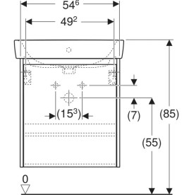 Тумба с раковиной Geberit Selnova Square 60х48 см ДСП песочно-серый матовый 504.134.DB.1