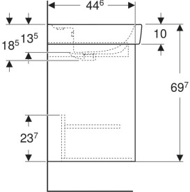 Тумба з раковиною Geberit Selnova Square 60х48 см ДСП зелена шавлія матова 504.134.IK.1