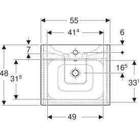 Тумба с раковиной Geberit Selnova Square slim rim 55х48 см ДСП песочно-серый матовый 504.137.DB.1