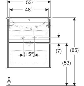 Тумба с раковиной Geberit Selnova Square slim rim 55х48 см ДСП зеленый шалфей матовый 504.137.IK.1