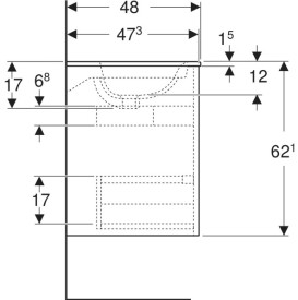 Тумба с раковиной Geberit Selnova Square slim rim 80х48 см ДСП дуб натуральный 504.139.PS.1
