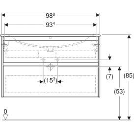 Тумба із раковиною Geberit Selnova Square slim rim 100х48 см ДСП білий глянцевий 504.140.01.1