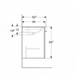 Раковина для ванної Geberit Selnova Square 55х48 см фарфор білий 500.993.00.1