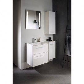 Тумба з раковиною Geberit Selnova Square slim rim 53,8х50,2 см ДСП білий глянець 501.232.00.1