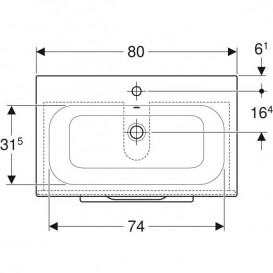Тумба с раковиной Geberit Selnova Square slim rim 78,8х50,2 см ДСП светлый орех 501.243.00.1