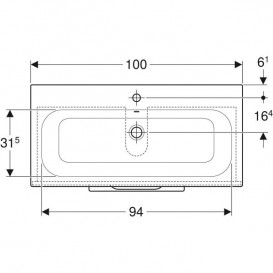 Тумба с раковиной Geberit Selnova Square slim rim 98,8х50,2 см ДСП белый глянец 501.244.00.1