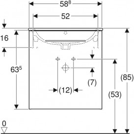 Тумба з раковиною Geberit Selnova Square slim rim 58,8х50,2 см ДСП лава 501.253.00.1
