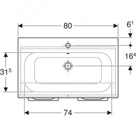 Тумба с раковиной Geberit Selnova Square slim rim 78,8х50,2 см ДСП темный орех 501.258.00.1