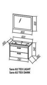 Тумба с раковиной и зеркалом Kolpa-san Sara 82 серый 507833