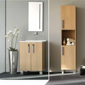 Тумба з раковиною Kerasan Comunita Aquadom 60х60 см світлий дуб 9165K0