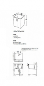 Тумба з раковиною Kerasan Comunita Aquadom 60х60 см світлий дуб 9165K0