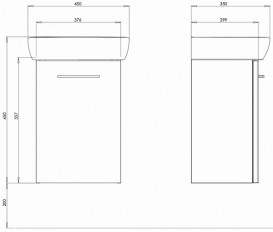 Тумба с раковиной Kolo NOVA PRO 45 серый ясень M39026000