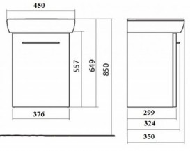 Тумба с раковиной Kolo NOVA PRO 45 белый глянец M39024000